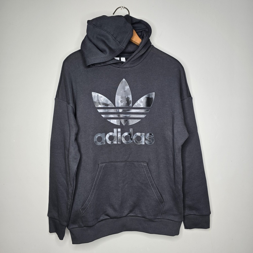 Adidas originals Fleece Hoodie Pullover Trefoil Logo Big Boys Size L 14/16 Camo